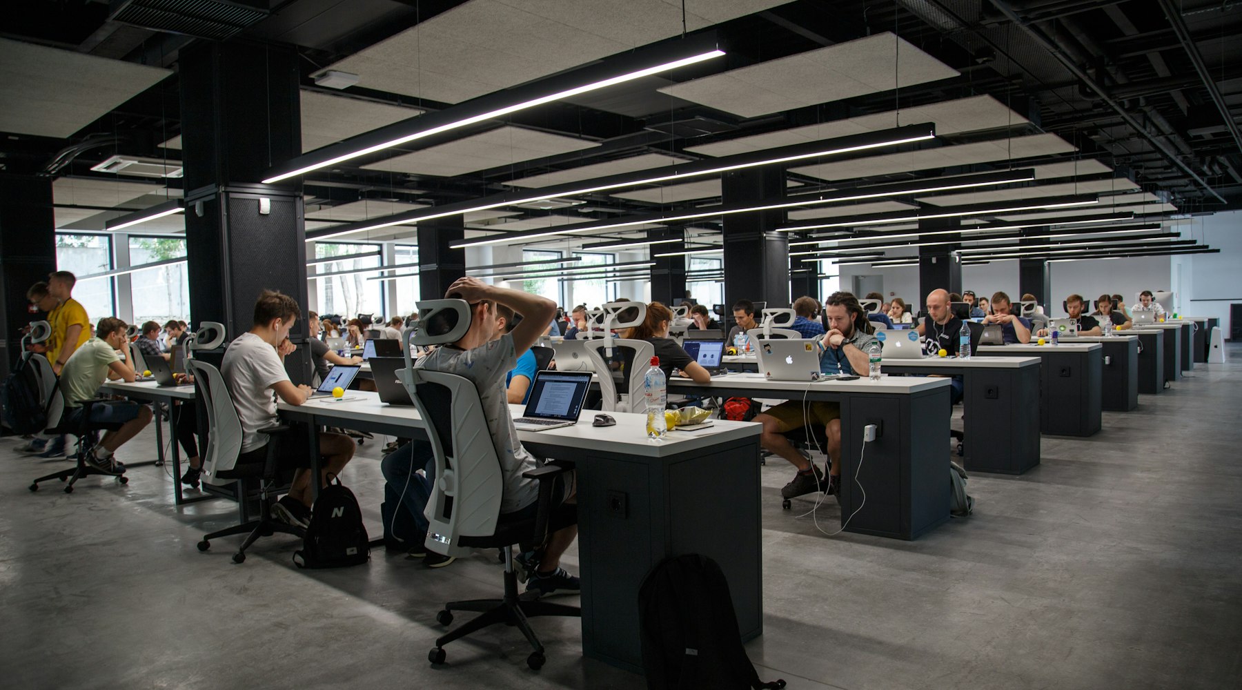 Large operations floor staffed by a workforce augmentation program
